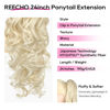 Picture of REECHO Ponytail Extension, 24" Claw Clip in Long Curly Wavy Ponytail Hair Extension Jaw Clip on Pony Tails Hairpiece for Women - Light Blonde