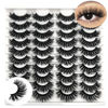 Picture of IFSOWDRA Mink Lashes Wispy Fluffy 3D Mink Strip Lashes 16-18mm Long Volume False Eyelashes Mink D Curl Dramatic lashes Cat Eye Lashes Pack