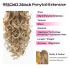 Picture of REECHO Ponytail Extension, 24" Claw Clip in Long Curly Wavy Ponytail Hair Extension Jaw Clip on Pony Tails Hairpiece for Women - Glazed Mocha to Blonde