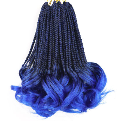 Picture of French Curl Crochet Hair French Curl Braiding Hair Crochet Braids with Curly Ends Goddess Box Braids Crochet Hair for Black Women French Curly Braiding Hair Pre looped Curly Crochet Hair Extensions…