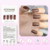 Picture of Coolnail Matte Coffee Brown Square Head False Nails Middle-long Full Cover Chocolate Fake Nail Acrylic Nail Tips Finger Art