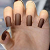 Picture of Coolnail Matte Coffee Brown Square Head False Nails Middle-long Full Cover Chocolate Fake Nail Acrylic Nail Tips Finger Art
