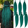 Picture of UPruyo Teal Green Braiding Hair Pre Stretched Prestretched Braiding Hair 26 Inch Kanekalon Braiding Hair Extensions for Braiding Box Braids Knotless Micro Jumbo Synthetic Braiding Hair 6 Packs