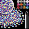 Picture of 1200PCS 6mm Resin Jelly Rhinestones in Bulk (Dark Purple AB), Bedazzling Flatback Crystals Rhinestones for Crafting DIY Nail Decoration, Gems Diomand Charms for Tumbler Shoes Clothing Fabric