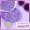 Picture of 5000PCS 3mm Resin Jelly Rhinestones in Bulk (Dark Purple AB), Bedazzling Flatback Crystals Rhinestones for Crafting DIY Nail Decoration, Gems Diomand Charms for Tumbler Shoes Clothing Fabric