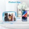 Picture of Wedama TSA Approved Toiletry Bag, Cosmetic Bags 2 Pack with Zipper Carry on Airline Airport Travel Accessories, PVC Makeup Bags for Travel, Quart Size Travel Bags for Men and Women-Sky Blue