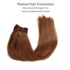 Picture of Clip in Hair Extensions Real Human Hair,Medium Auburn Brown Real Hair Extensions Clip ins, Hair Extensions Clip in Human Hair, 22Inch 7 Pcs 70G Double Weft Straight Remy Human Hair Extensions Clip on