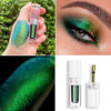 Picture of MAKI YIKA Glitter Eyeshadow Green Liquid Multichrome Eyeshadows Long Lasting Metallic Chameleon Eye Shadow Holographic Eye Topper Glitters (#2 Peacock)