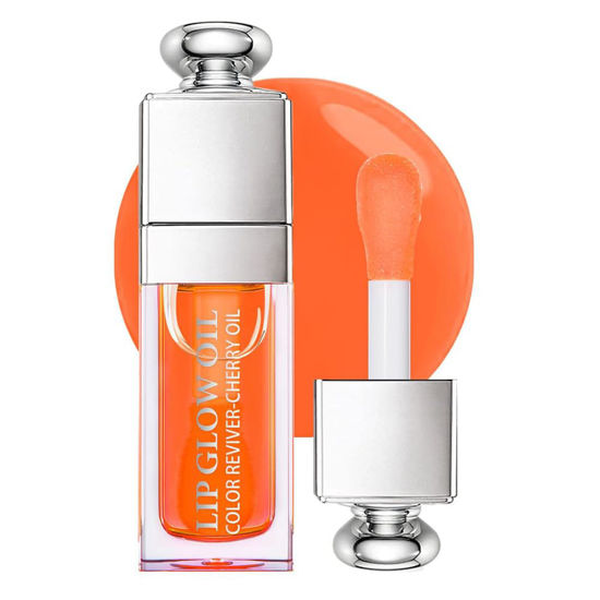 Picture of Hydrating Lip Glow Oil, Moisturizing Lip Glow Oil, Nourishing Glossy Transparent Lip Oil, Plumping Lip Oil, Lip Balm, Non-sticky Tinted Toot Lip Balm for Lip Care (CORAL) 0.2 OZ