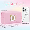 Picture of HENGNI Small Personalized Letter Makeup Bag, Cute PU Leather Chenille Letters Cosmetic Bag Travel Makeup Bag, Preppy Makeup Pouch Travel Organizer Zipper Pouch Organizer for Women and Girls(Pink-D)