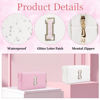 Picture of Glitter Initial Letter Makeup Bag, Small Personalized Sequins Letters PU Leather Cosmetic Bag Portable Waterproof Makeup Zipper Pouch, Shine Handbag Organizer Travel Bag Gifts for Women&Girls(White-I)