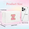 Picture of Small Personalized Letter Makeup Bag, Cute PU Leather Chenille Letters Cosmetic Bag Travel Makeup Bag, Preppy Makeup Pouch Travel Organizer Zipper Pouch Organizer for Women and Girls(WhitePink-Z)