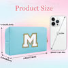 Picture of Small Personalized Initial Letter Makeup Bag, Cute Waterproof PU Leather Chenille Letter Cosmetic Bag Travel Makeup Bag, Preppy Makeup Pouch Toiletry Zipper Pouch Organizer for Women and Girls(Blue-M)