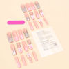 Picture of RUOKEXIN Long Square Press on Nails French Tip Fake Nails Pink False Nails with Bow Rhinestones Designs Long Square Nail Press ons Sparkly Glue on Nails Cute Stick on Nails for Women 24Pcs