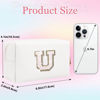 Picture of Glitter Initial Letter Makeup Bag, Small Personalized Sequins Letters PU Leather Cosmetic Bag Portable Waterproof Makeup Zipper Pouch, Shine Handbag Organizer Travel Bag Gifts for Women&Girls(White-U)