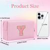 Picture of Small Personalized Initial Letter Makeup Bag, Cute Waterproof PU Leather Chenille Letter Cosmetic Bag Travel Makeup Bag, Preppy Makeup Pouch Toiletry Zipper Pouch Organizer for Women and Girls(Pink-Y