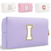 Picture of Small Personalized Initial Letter Makeup Bag, Cute Waterproof PU Leather Chenille Letter Cosmetic Bag Travel Makeup Bag, Preppy Makeup Pouch Toiletry Zipper Pouch Organizer for Women and Girls(PL-I