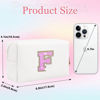 Picture of Glitter Initial Letter Makeup Bag, Small Personalized Sequins Letters PU Leather Cosmetic Bag Portable Waterproof Makeup Zipper Pouch, Shine Handbag Organizer Travel Bag Gifts for Women&Girls(White-F)