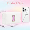 Picture of Glitter Initial Letter Makeup Bag, Small Personalized Sequins Letters PU Leather Cosmetic Bag Portable Waterproof Makeup Zipper Pouch, Shine Handbag Organizer Travel Bag Gifts for Women&Girls(White-I)