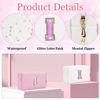 Picture of Glitter Initial Letter Makeup Bag, Small Personalized Sequins Letters PU Leather Cosmetic Bag Portable Waterproof Makeup Zipper Pouch, Shine Handbag Organizer Travel Bag Gifts for Women&Girls(White-I)