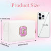 Picture of Glitter Initial Letter Makeup Bag, Small Personalized Sequins Letters PU Leather Cosmetic Bag Portable Waterproof Makeup Zipper Pouch, Shine Handbag Organizer Travel Bag Gifts for Women&Girls(White-G)