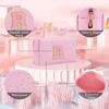 Picture of Small Personalized Initial Letter Makeup Bag, Cute Waterproof PU Leather Chenille Letter Cosmetic Bag Travel Makeup Bag, Preppy Makeup Pouch Toiletry Zipper Pouch Organizer for Women and Girls(Pink-R
