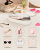 Picture of Soimeat Clear Travel Makeup Brush Holder, Leather Makeup Brush Toiletry Bag, Portable Cosmetic Brush Case, Transparent Waterproof Makeup Brush Storage Bag, White, Large