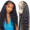 Picture of Qangelabeauty 180% Density Deep Wave Lace Front Wigs Human Hair 13x4 Deep Wave Frontal Wig Curly Wigs for Women Pre Plucked with Baby Hair HD Transparent Lace Front Wigs(13x4 deep wave wig,20 Inch)