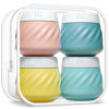 Picture of Gemice Travel Containers for Toiletries, Silicone Cream Jars TSA Approved Travel Size Containers with Toiletry Bag, Wide Mouth Leak-proof Travel Accessories with Lid for Cosmetic Cream (4 Pack)