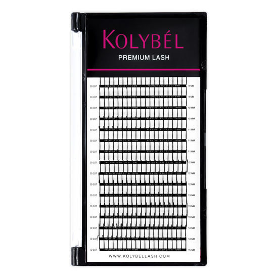 Picture of KOLYBEL Premade Fan Spikes Lash Extensions 0.07mm C Curl 8-15mm Mixed Tray Wipsy Volume Lash Extensions 320 Spikes Fans Matte Black Eyelash Extension Supplies（0.07-C,8-15mm）