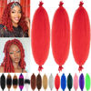 Picture of 3 Packs Springy Afro Twist Hair 10 inch red Pre-Separated Marley Twist Braiding Hair Soft Synthetic Crochet for Distressed Faux Locs Spring Twist Hair Extensions for Women (10 Inch (Pack of 3), red)