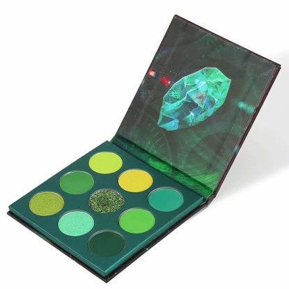 Picture of docolor Eyeshadow Palette 9 Colors Green Eyeshadow Gemstone Shadow Palette Highly Pigmented Mattes Shimmers Naked Smokey Glitter Cream Colorful Powder Blendable Long Lasting Waterproof Makeup Palette