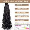 Picture of COOKOO 30 Inch 9 Pcs Premium French Curl Braiding Hair Natural Black Pre-stretched Spiral Loose Wave Braiding Hair Yaki Texture Synthetic Hair Extensions for Black Women 1B#