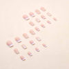 Picture of Foccna Pink French Press on Nails Medium, White Fake Nails Square Acrylic False Pink Nails,French Artificial Nails for Women and Girls,24 pcs