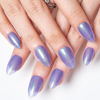 Picture of GLAMERMAID Jelly Press on Nails Short Almond- Handmade Gel Nails Series | Blue Purple Glitter Galaxy Fake Nails Medium Length Shimmer False Nail Kits for Women Girls, Reusable Stick Glue on Nails Sets