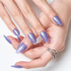 Picture of GLAMERMAID Jelly Press on Nails Short Almond- Handmade Gel Nails Series | Blue Purple Glitter Galaxy Fake Nails Medium Length Shimmer False Nail Kits for Women Girls, Reusable Stick Glue on Nails Sets