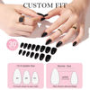 Picture of GLAMERMAID Black Press on Nails Short Almond, Winter Dark Green Gothic Fake Nails Medium, Gothic Oval False Nail Kits with Skull Ghost Design, Stick Reusable Oval Emo Nails for Women Gift