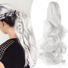Picture of Mitrygreen Claw Clip Ponytail Extension 18" Clip in Wavy Ponytail Hair Extensions Long Pony Tails for Women Extensions Silver Grey Wave Hairpiece