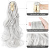Picture of Mitrygreen Claw Clip Ponytail Extension 18" Clip in Wavy Ponytail Hair Extensions Long Pony Tails for Women Extensions Silver Grey Wave Hairpiece