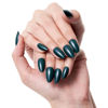 Picture of GLAMERMAID Dark Green Press On Nails Short Almond, Christmas Handmade Soft Jelly Gel Nail Manicure Kits Round Fake Nails, Deep Green Stick Glue on Nails for Women, Reusable Round Oval False Nail Kit