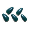 Picture of GLAMERMAID Dark Green Press On Nails Short Almond, Christmas Handmade Soft Jelly Gel Nail Manicure Kits Round Fake Nails, Deep Green Stick Glue on Nails for Women, Reusable Round Oval False Nail Kit