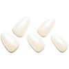 Picture of GLAMERMAID Pure White Press on Nails Short Almond, Glazed Medium Fake Nails Handmade Soft Jelly Gel, Donut Chrome Stiletto Glue on Nails, Glitter Oval Acrylic False Nails Stick on Nails Kit for Women