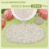 Picture of 2500PCS SS10/2.8mm Crystal Rhinestones (Transparent AB), Bedazzling Flatback Glass Rhinestones for Crafting DIY Nail Art Makeup Decoration, Gems Diomand Charms for Tumbler Shoes Clothing Mug