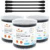 Picture of HOMEFOX Black Cotton Swabs Spiral - 600 Count Organic Cotton Buds Double Side Tightly Wrapped Charcoal Cotton Tips Paper Stick Soft Gentle Lint-Free Cruelty-Free Goth Bathroom, Round & Spiral (Black)