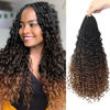 Picture of Boho Box Braids Crochet Hair 16 Inch Goddess Braids Crochet Hair Pre Looped Boho Crochet Braids with Curly Ends, Bohemian Box Crochet Braids for Black Women Knotless Synthetic Hair Extensions(1B-4-30)