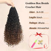 Picture of Boho Box Braids Crochet Hair 16 Inch Goddess Braids Crochet Hair Pre Looped Boho Crochet Braids with Curly Ends, Bohemian Box Crochet Braids for Black Women Knotless Synthetic Hair Extensions(1B-4-30)