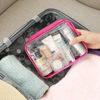 Picture of F-color TSA Approved Toiletry Bag 3 Pack Clear Travel Bags for Toiletries Clear Makeup Bags for Women, Clear Toiletry bags Quart Size Clear Cosmetic Bag，Matte Rose Red