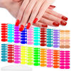 Picture of WOKOTO 20 Sheets 280 Pieces Fluorescent Nail Polish Strips for Women Bright Solid Gel Nail Stickers Nail Polish Wraps Nail Stickers Full Nail Wraps Stick On Nails Polish Stickers Press On Gel Nails