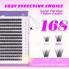 Picture of GAQQI Lash Clusters, GQ03 False Eyelashes DIY Lash Extensions C Curl 168PCS Cluster Lashes 12MM, Wispy and Natural Lash Wisps (GQ03,12mm,C Curl)