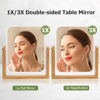 Picture of LFOYOU Vanity Mirror Makeup Mirror with Stand, 1X/3X Magnification Double Sided 360 Degree Swivel Magnifying Mirror, 8 Inch Portable Table Desk Counter top Mirror Bathroom Shaving Mirror